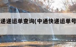 中通快递递运单查询(中通快递运单号查询物流)