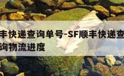 sf顺丰快递查询单号-SF顺丰快递查询单号查询物流进度