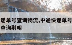 中通快递单号查询物流,中通快递单号查询物流信息查询荆明