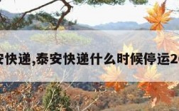 泰安快递,泰安快递什么时候停运2024