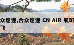 合众速递,合众速递 CN AIR 航班已起飞