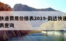 韵达快递费用价格表2019-韵达快递费用价格表查询