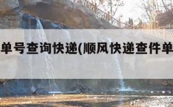 中通运单号查询快递(顺风快递查件单号查询)