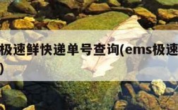 ems极速鲜快递单号查询(ems极速鲜时效表)