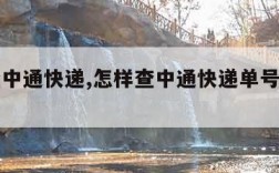 怎样查中通快递,怎样查中通快递单号到哪里了