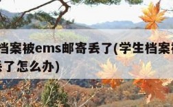 学籍档案被ems邮寄丢了(学生档案被ems寄丢了怎么办)