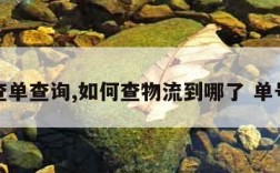 物流查单查询,如何查物流到哪了 单号查询