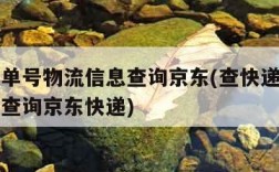 查快递单号物流信息查询京东(查快递单号物流信息查询京东快递)