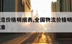 全国物流价格明细表,全国物流价格明细表及收费标准