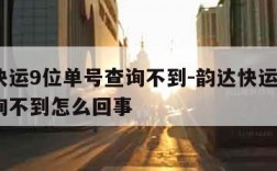 韵达快运9位单号查询不到-韵达快运9位单号查询不到怎么回事