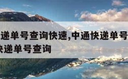 中通快递单号查询快速,中通快递单号查询快速 查快递单号查询