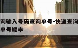 快递查询输入号码查询单号-快递查询输入号码查询单号顺丰