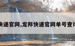 龙邦快递官网,龙邦快递官网单号查询跟踪