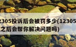 12305投诉后会被罚多少(12305投诉之后会帮你解决问题吗)