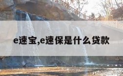 e速宝,e速保是什么贷款