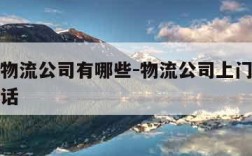 便宜的物流公司有哪些-物流公司上门取大件托运电话