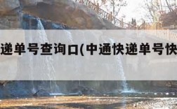 中通快递单号查询口(中通快递单号快件查询)