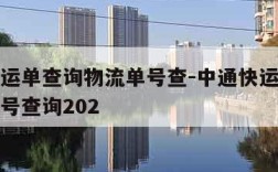 中通快运单查询物流单号查-中通快运单查询物流单号查询202