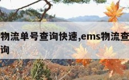 ems物流单号查询快速,ems物流查询订单查询