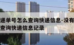 没有快递单号怎么查询快递信息-没有快递单号怎么查询快递信息记录