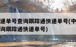 中通快递单号查询跟踪通快递单号(中通速递单号查询跟踪通快递单号)